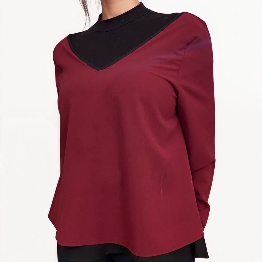 Elegant Burgundy Women's Top